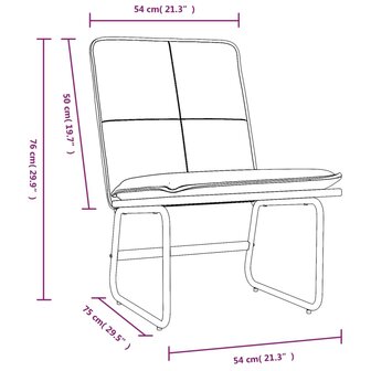 Loungestoel 54x75x76 cm kunstleer cr&egrave;mekleurig 8
