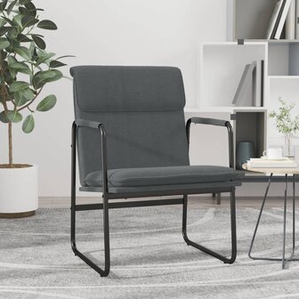 Loungestoel 55x64x80 cm stof donkergrijs 1