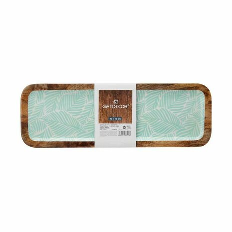 Tafeldecoratie Wit Bruin Groen Blad van een plant 45 x 15 cm (6 Stuks) 3