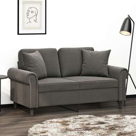 Sierkussens 2 st 40x40 cm fluweel donkergrijs 1