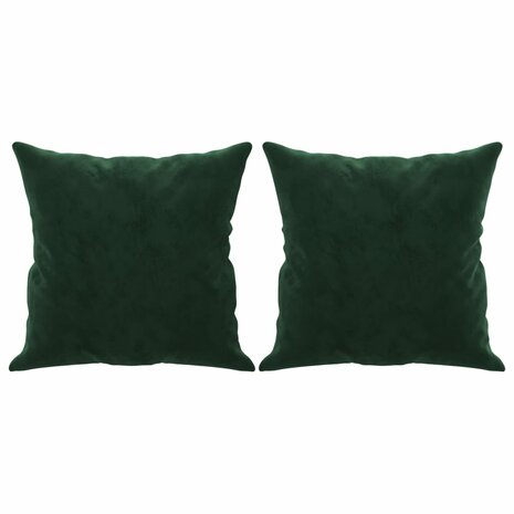 Sierkussens 2 st 40x40 cm fluweel donkergroen 2