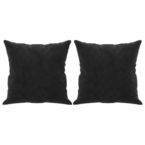 Sierkussens 2 st 40x40 cm fluweel zwart 2