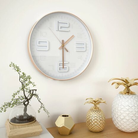 Wandklok koper-look 30 cm 1