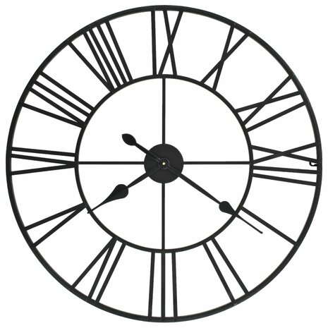 Wandklok vintage-stijl met quartz-mechanisme XXL 80 cm metaal  1