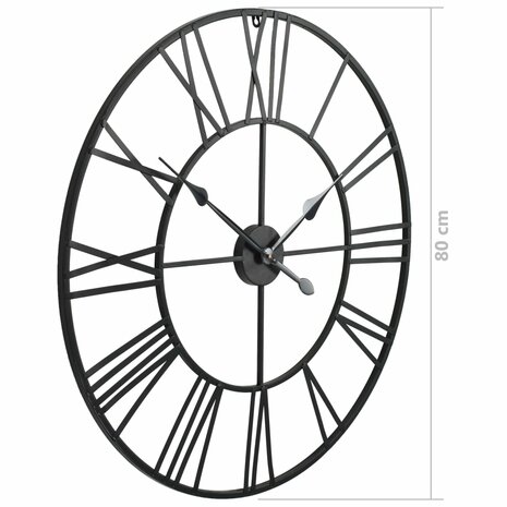 Wandklok vintage-stijl met quartz-mechanisme XXL 80 cm metaal  6