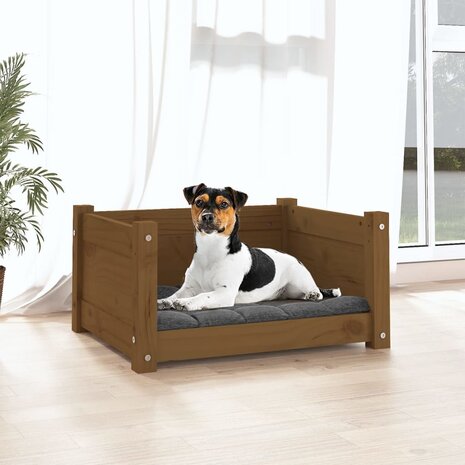 Hondenmand 55,5x45,5x28 cm massief grenenhout honingbruin 3