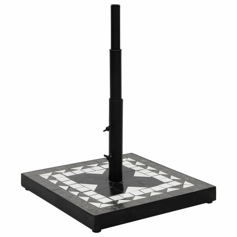 Parasolvoet vierkant 12 kg zwart en wit 2