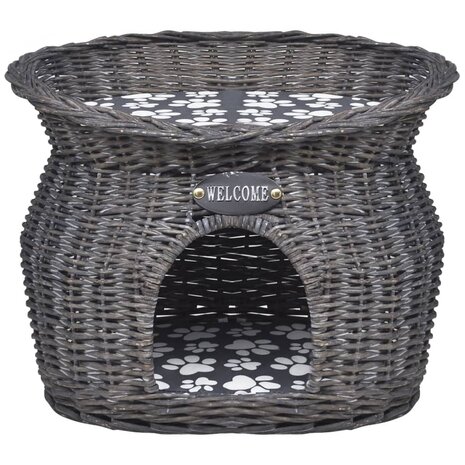 Kattenbed/huis/krabpaal met kussen wilgen 2