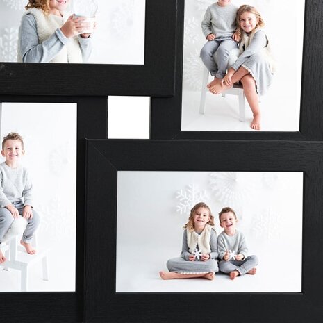 Fotolijst voor 4x(10x15 cm) foto MDF zwart 5