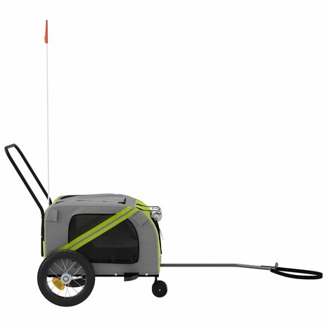 Hondenfietstrailer oxford stof en ijzer groen en zwart 6