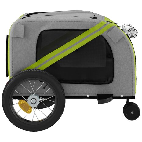 Hondenfietstrailer oxford stof en ijzer groen en zwart 7