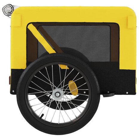 Hondenfietstrailer oxford stof en ijzer geel en zwart 8