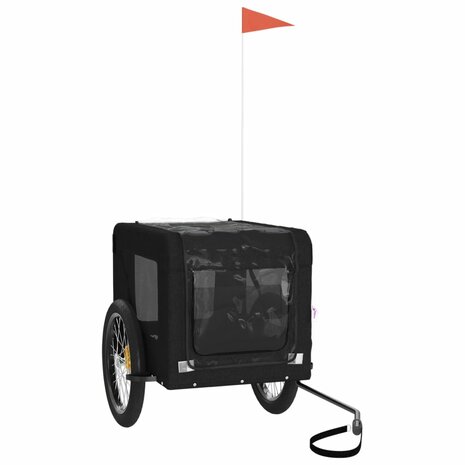 Hondenfietstrailer oxford stof en ijzer zwart 4