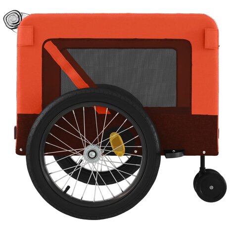 Hondenfietstrailer oxford stof en ijzer oranje en zwart 8