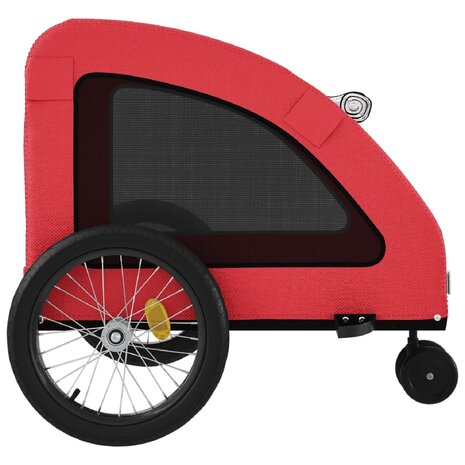 Hondenfietstrailer oxford stof en ijzer rood 7
