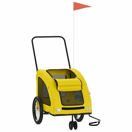Hondenfietstrailer oxford stof en ijzer geel 3