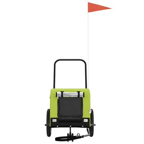 Hondenfietstrailer oxford stof en ijzer groen en zwart 3