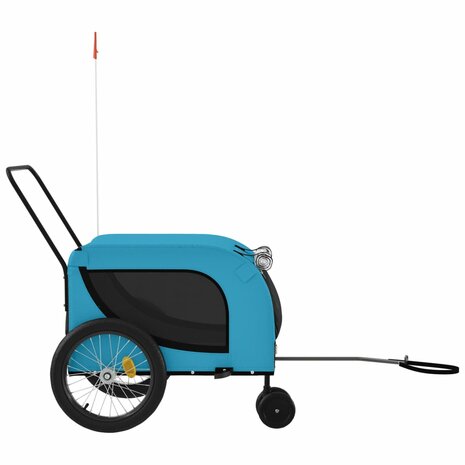 Hondenfietstrailer oxford stof en ijzer blauw en zwart 5