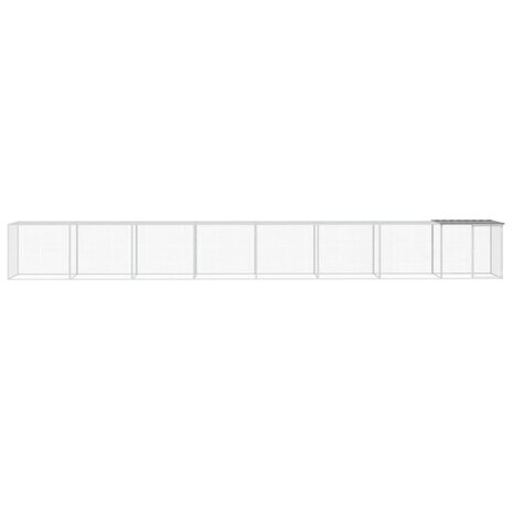 Kippenhok met dak 803x98x90 cm gegalvaniseerd staal lichtgrijs 3