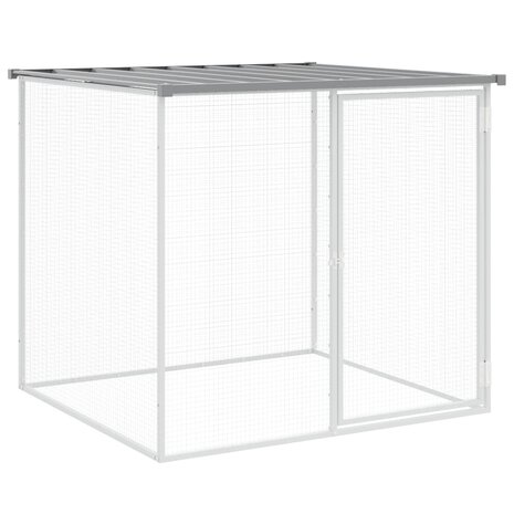 Kippenhok met dak 803x98x90 cm gegalvaniseerd staal lichtgrijs 6
