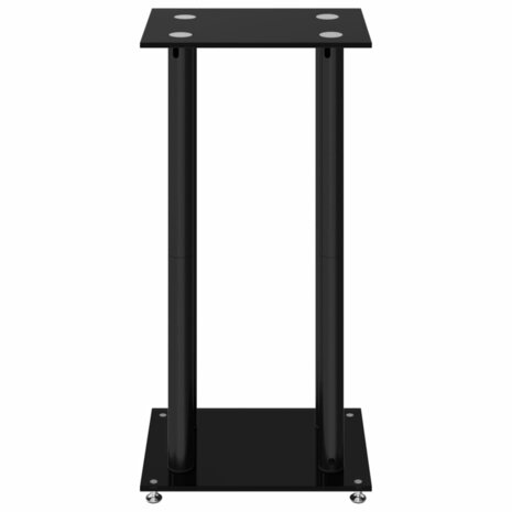 Luidsprekerstandaards 2 st 4 pijlers gehard glas zwart 6