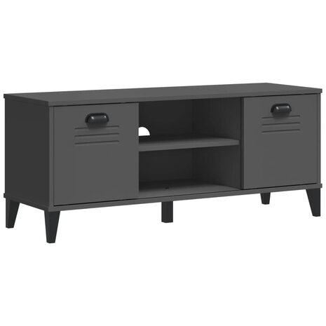 Schoenenbank VIKEN 106x35x45 cm bewerkt hout antracietgrijs 2
