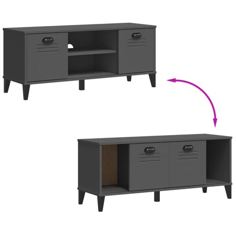 Schoenenbank VIKEN 106x35x45 cm bewerkt hout antracietgrijs 8