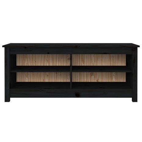 Schoenenbank 110x38x45,5 cm massief grenenhout zwart 3