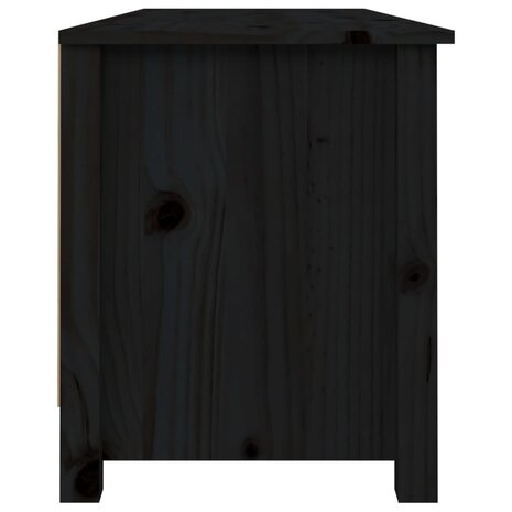 Schoenenbank 110x38x45,5 cm massief grenenhout zwart 4