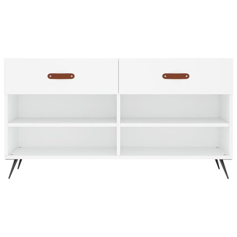 Schoenenbank 102x35x55 cm bewerkt hout wit 6