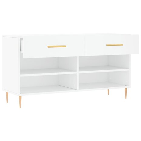 Schoenenbank 102x35x55 cm bewerkt hout wit 5