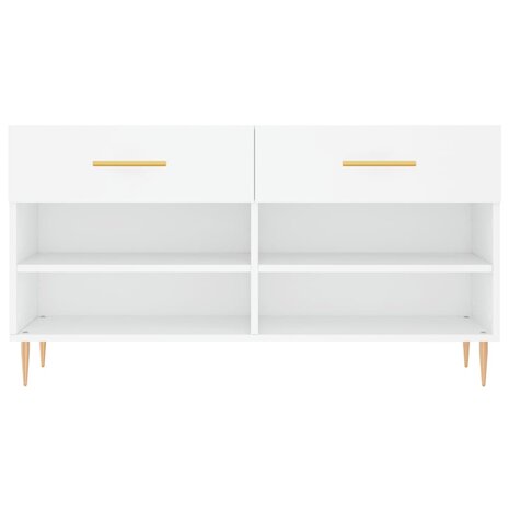 Schoenenbank 102x35x55 cm bewerkt hout wit 6