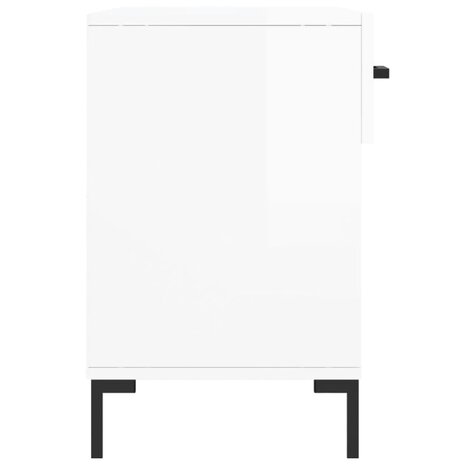 Schoenenbank 102x35x55 cm bewerkt hout hoogglans wit 7