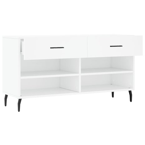 Schoenenbank 102x35x55 cm bewerkt hout wit 5