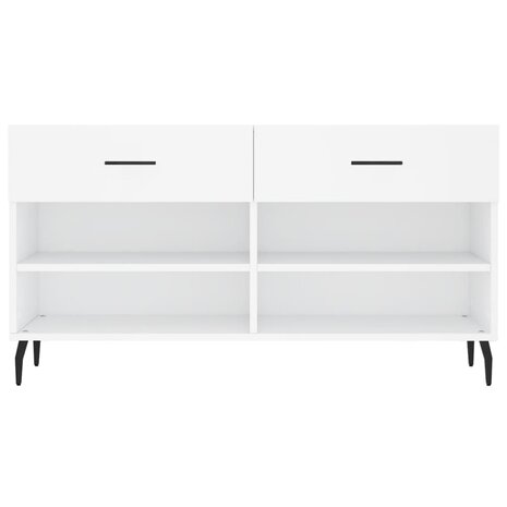 Schoenenbank 102x35x55 cm bewerkt hout wit 6