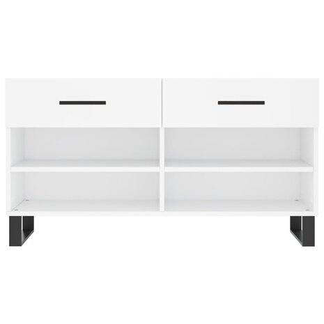 Schoenenbank 102x35x55 cm bewerkt hout wit 6