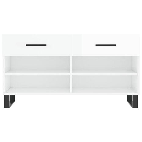 Schoenenbank 102x35x55 cm bewerkt hout hoogglans wit 6