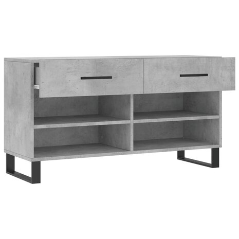 Schoenenbank 102x35x55 cm bewerkt hout betongrijs 5