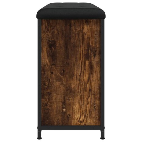 Schoenenbankje met klaplade 82x32x56 cm gerookt eikenkleurig 7