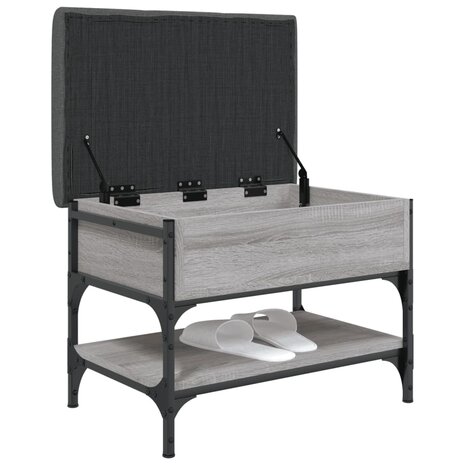 Schoenenbank 62x42x45 cm bewerkt hout grijs sonoma eikenkleurig 4