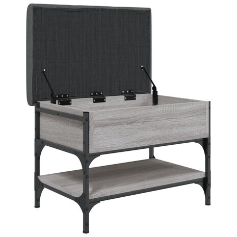 Schoenenbank 62x42x45 cm bewerkt hout grijs sonoma eikenkleurig 5