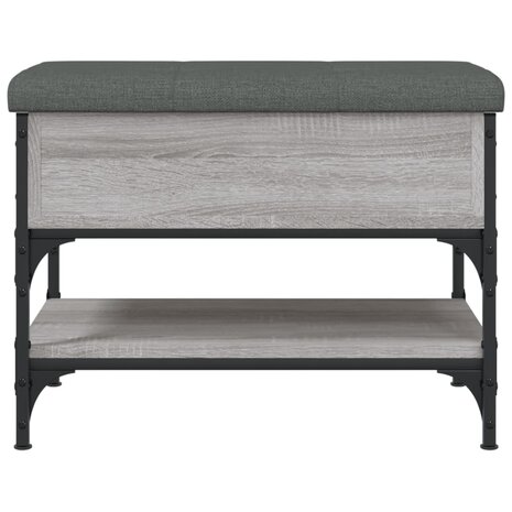 Schoenenbank 62x42x45 cm bewerkt hout grijs sonoma eikenkleurig 6