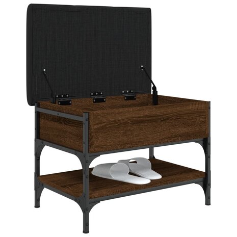 Schoenenbank 62x42x45 cm bewerkt hout bruin eikenkleur 4