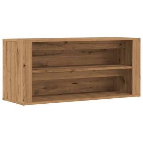 Schoenenbankje 100x35x45 cm bewerkt hout artisanaal eikenkleur 2