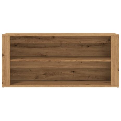 Schoenenbankje 100x35x45 cm bewerkt hout artisanaal eikenkleur 4