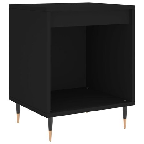 Nachtkastje 40x35x50 cm bewerkt hout zwart 2