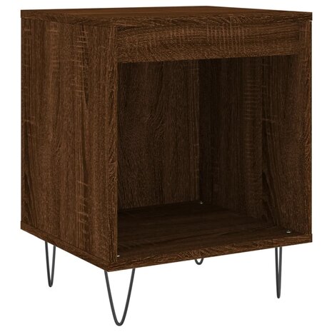 Nachtkastje 40x35x50 cm bewerkt hout bruin eikenkleur 2