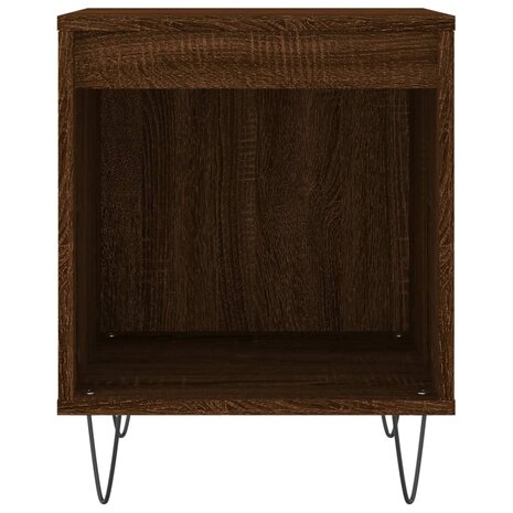 Nachtkastje 40x35x50 cm bewerkt hout bruin eikenkleur 4