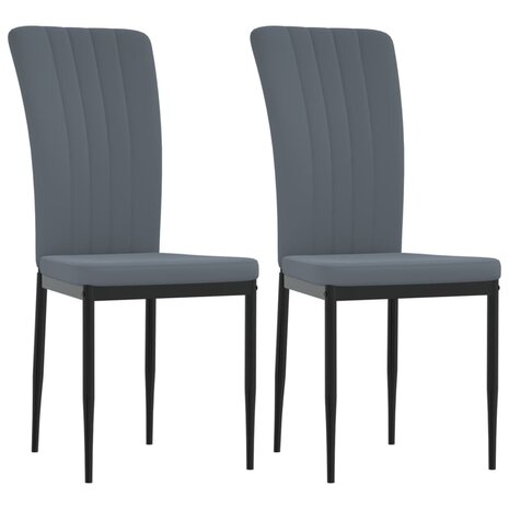 Eetkamerstoelen 2 st fluweel donkergrijs 2