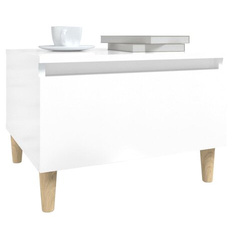 Bijzettafel 50x46x35 cm bewerkt hout hoogglans wit 4